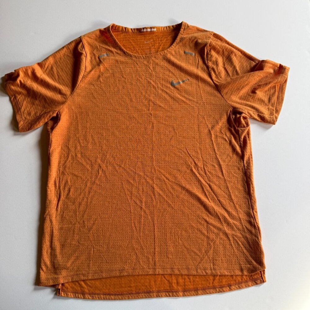 Nike Running Dri-FIT Orange SS Athletic Shirt - Men’s Large - CJ5420-815